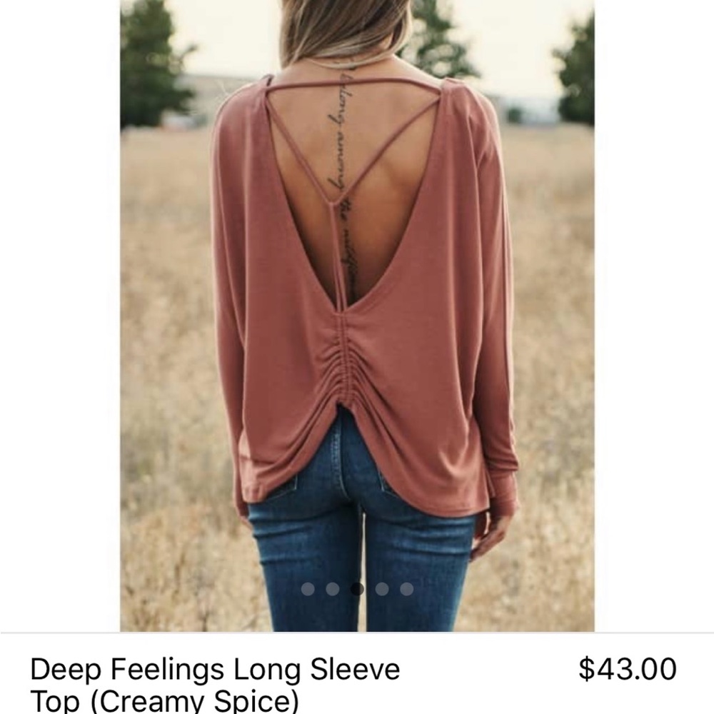 Long sleeve open back top, Nanamacs size small